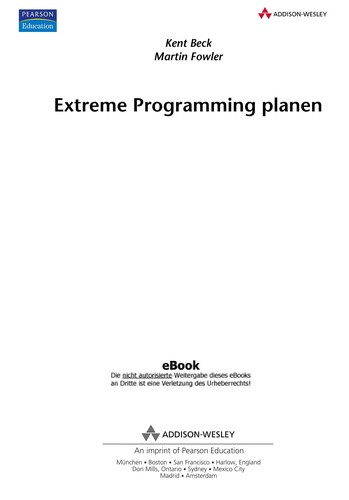 Planning Extreme Programming Kent Beck Book Cover