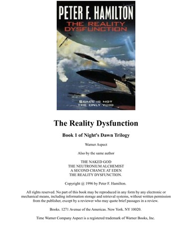 The Reality Dysfunction Peter F. Hamilton Book Cover