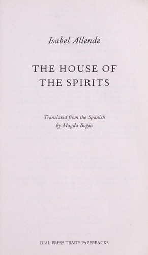 The House of the Spirits Isabel Allende Book Cover