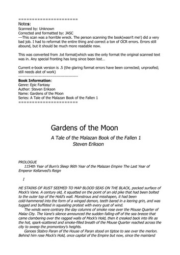 Gardens of the Moon Steven Erikson Book Cover
