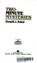Two Minute Mysteries Donald J. Sobol Book Cover