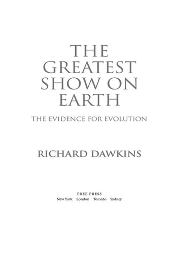 The Greatest Show on Earth Richard Dawkins Book Cover