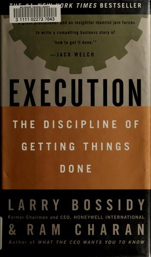 Execution Larry Bossidy Book Cover