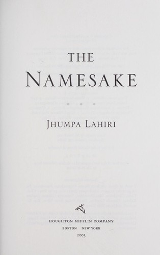 The Namesake Jhumpa Lahiri Book Cover