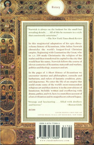 A Short History of Byzantium John Julius Norwich Book Cover