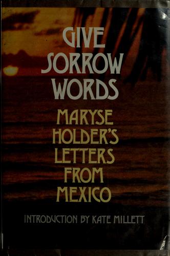Give Sorrow Words Maryse Holder Book Cover