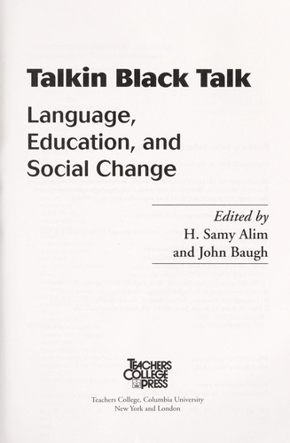 Talkin Black Talk H. Samy Alim Book Cover