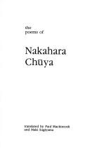 The Poems of Nakahara Chūya Chūya Nakahara Book Cover