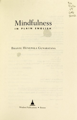 Mindfulness in Plain English Henepola Gunaratana Bhante Book Cover