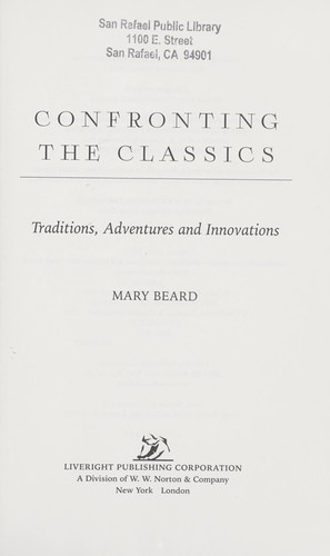Confronting the Classics Mary Beard Book Cover