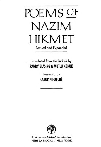 Poems of Nazim Hikmet Nâzım Hikmet Book Cover
