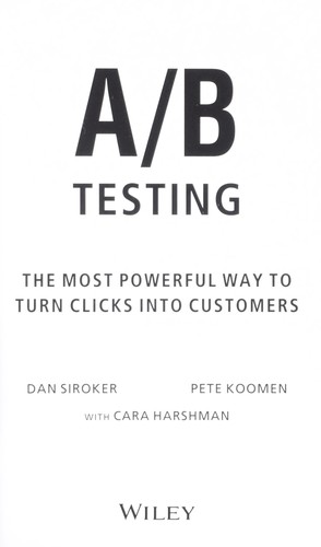 A/B Testing Dan Siroker Book Cover