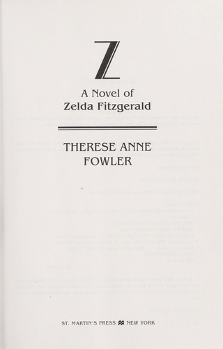 Z Therese Fowler Book Cover
