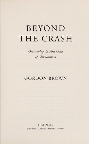 Beyond the Crash Gordon Brown Book Cover