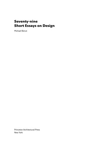 Seventy-nine Short Essays on Design Michael Bierut Book Cover