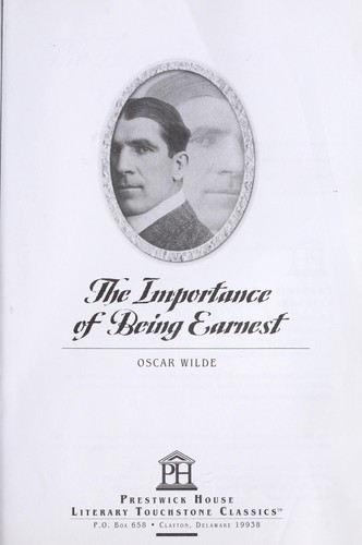 The Importance of Being Earnest Oscar Wilde Book Cover