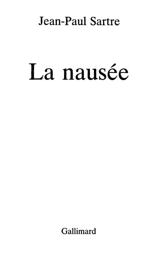 La Nausée Jean-Paul Sartre Book Cover