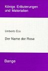 Der Name Der Rose Umberto Eco Book Cover